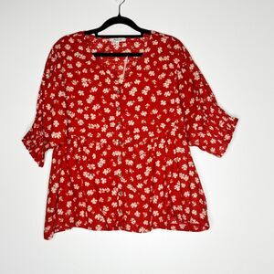 Madewell Scarlet Floral Blouse